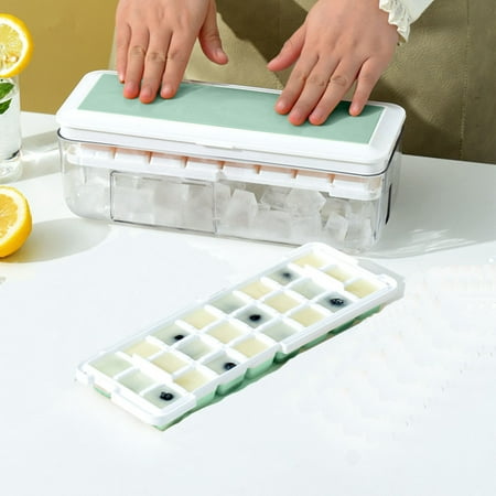 

SHOPESSA Ice Tray With Lid And Storage Bin For Freezer Frozen Ice Cubes Making Freezer Ice Cubes Box One Second Out Of The Ice Silicone Ice Tray On Clearance Early Access Deals