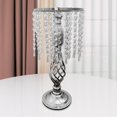 thumbnail image 3 of Portavelas de cristal Candelabros Soporte de florero para eventos de bodas Plata 7.87x17.72in Zulema Portavelas de pilar, 3 of 8