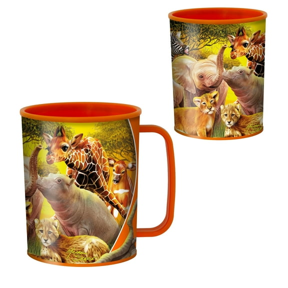 3D LiveLife Drinking Cup Kissing Cousins from Deluxebase 10oz 3D Lenticular Safari Kids Cup