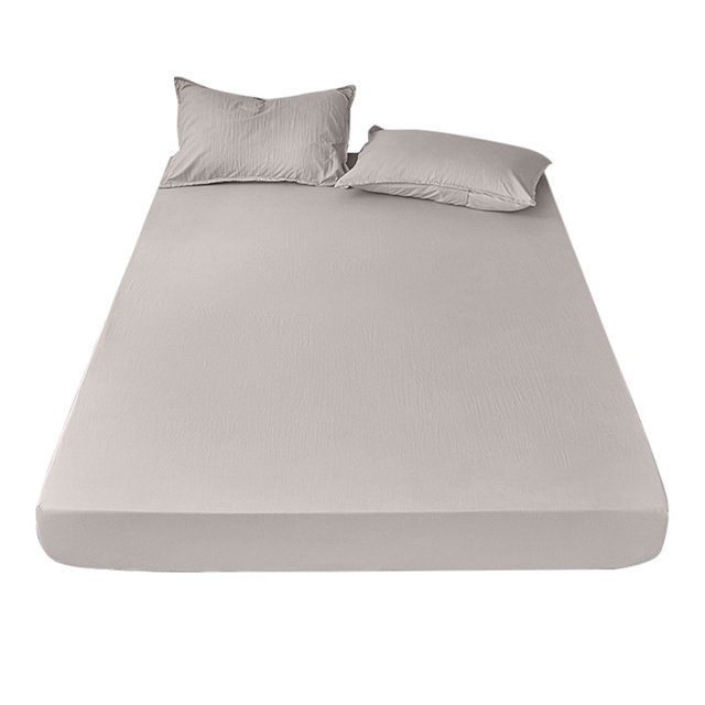 Bed Sheet Sets Cozival Solid Color Yarn-Dyed Bedding Set, Includes 1 Flat Sheet And 2 Standard Pillowcases, Breathable And Soft for All-Season Comfort, Multiple Size Options Available, Grey