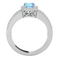 thumbnail image 3 of AoneJewelry 2 Carat Gemstone Emerald Cut Natural Blue Topaz and Diamonds 10K Solid White Gold Ring, 3 of 5