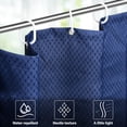 thumbnail image 2 of Coolmade Waffle Weave Shower Curtain, 12 Hooks Included - Hotel Style, Waterproof & Washable, Heavyweight Fabric & Mesh Top Window - 72x72, Blue, 2 of 7