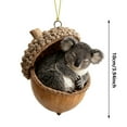 thumbnail image 2 of Viral Forest Animal Acorn Christmas Ornaments - Hand-Painted Resin/Felt Decor, Cute Hanging Pendants with Elastic Loop for Christmas Tree, Wreath & Home Holiday Festive Displays, 3.94in, F, 2 of 9