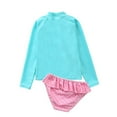 thumbnail image 2 of Uccdo Toddler Girls Rashguard Two Pieces Swimsuit Set Kids Cartoon Long Sleeve Bathing Suits Swimwear 1-10T, 2 of 3