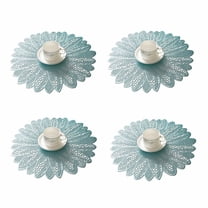 AUQ Placemat,Mold-Resistant Table Mat,Heat-Insulating Protection Dinner Mats,Blue