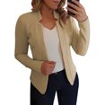 thumbnail image 1 of Hibeli Women Stand Collar Open Front Long Sleeve Solid Color Blazers, 1 of 2