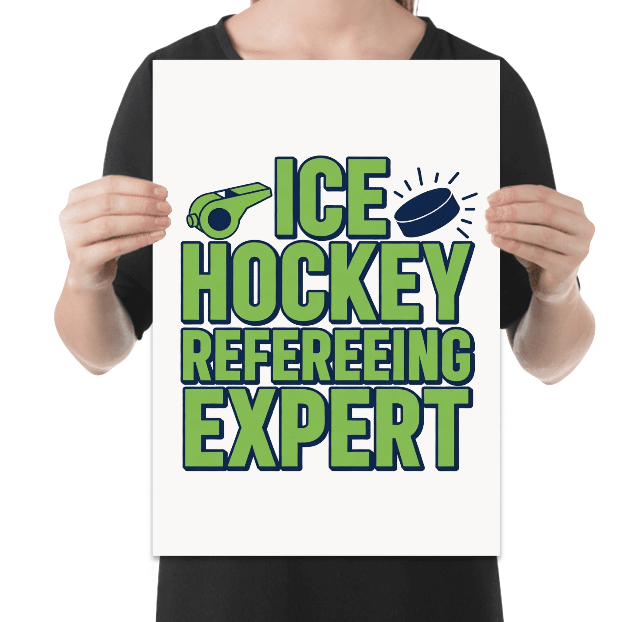 Ice Hockey Refereeing Expert Wall Art - Ice Hockey Enthusiast - 13x19 Poster Print