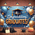 thumbnail image 6 of Gold Theme Graduation Banner Pink White Balloons Grad Party Backdrop Star Decor Graduation Cap Design Graduation Background for Graduation Party College Graduation Photo Shoot, 6 of 9