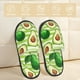 thumbnail image 2 of Fotbe Avocado Green Striped Pantuflas Peludas para Mujer con Estampado, Zapatillas de Peluche, Zapatos de Invierno para Casa, Uso Interior y Exterior-Medium, 2 of 8