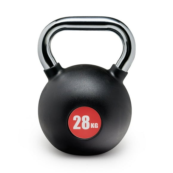 28 KG Solid Cast Iron Kettlebells Rubber Coated, Core Strength training kettlebells,Great for Full Body Workout, Weight Loss, Cross-Training