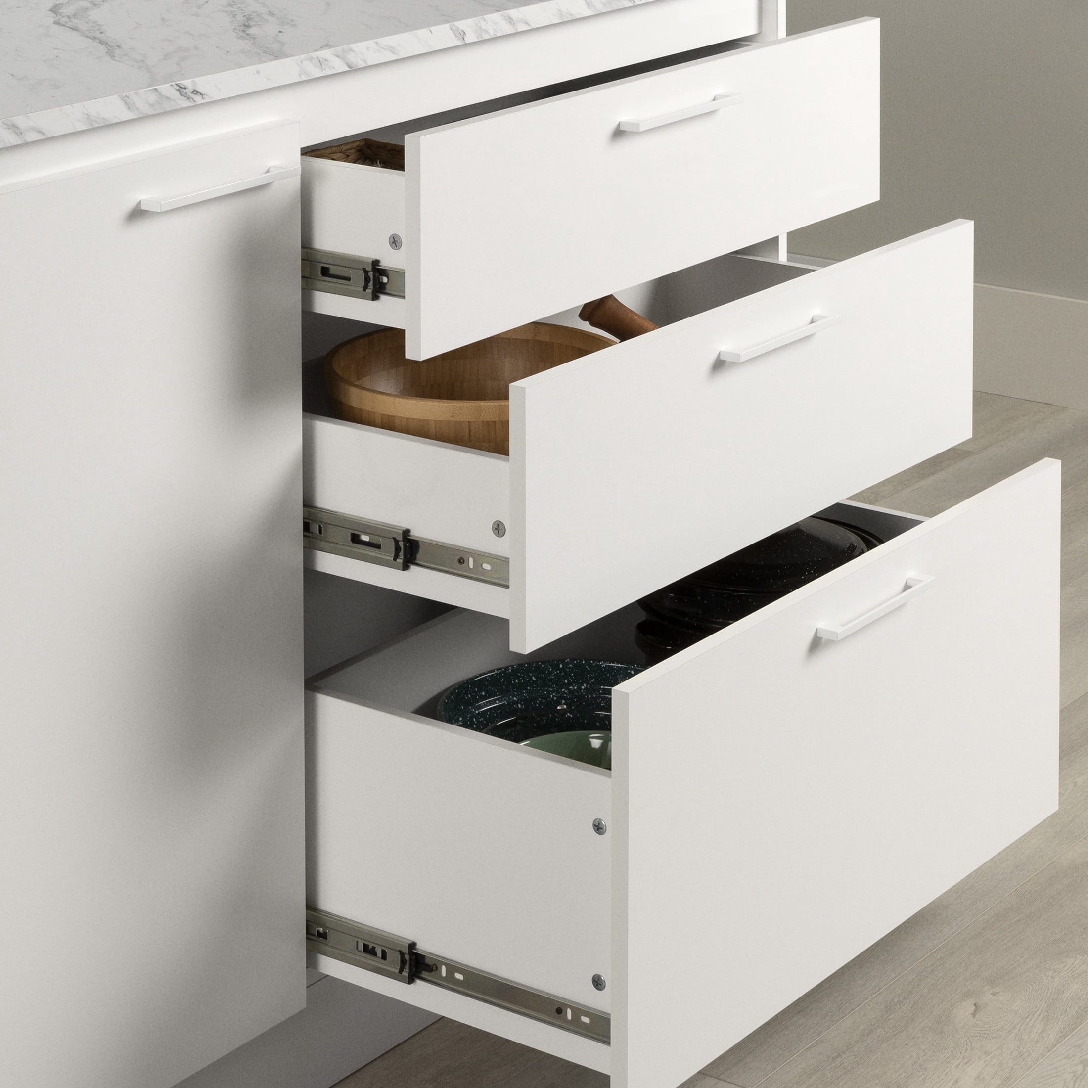 South Shore Myro, Contemporary Kitchen Island,  White