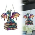 thumbnail image 2 of Acrylic Book Dragon Sculpture for Home Office Decor Library Desk Wisdom Luck Talisman Inspirational Dragon Pendant Ornament for Bookshelf Display, 2 of 9