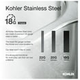 thumbnail image 3 of Kohler 3822-3-NA 25 in. Top Undermount Single Bowl Kitchen Sink - Stainless Steel, 3 of 7