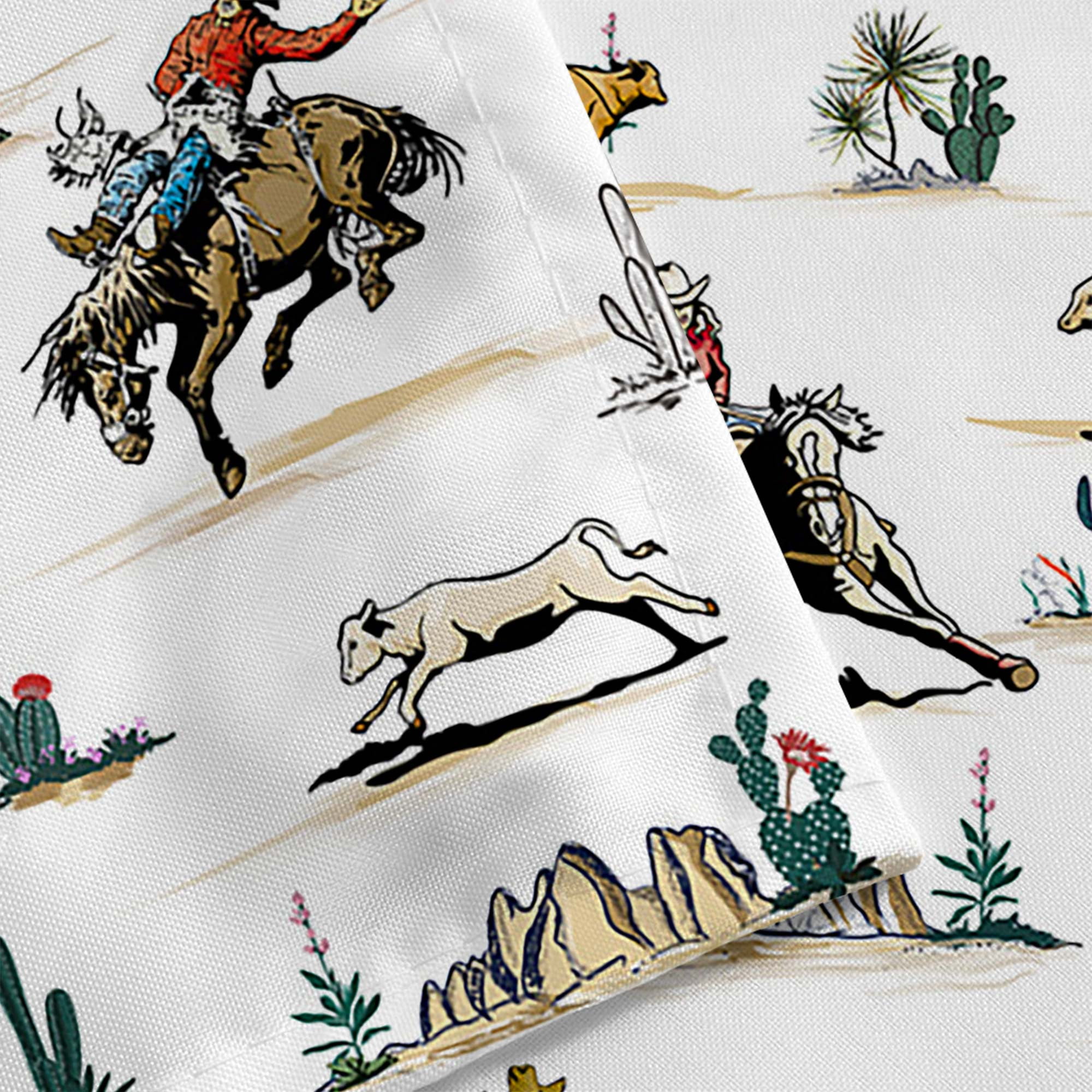 Western Shower Curtain, Farmhouse Country American West Western Shower Curatain, Wild West Cowboy Horse Bathroom Accessories Set with Hooks, 60X70inch, White