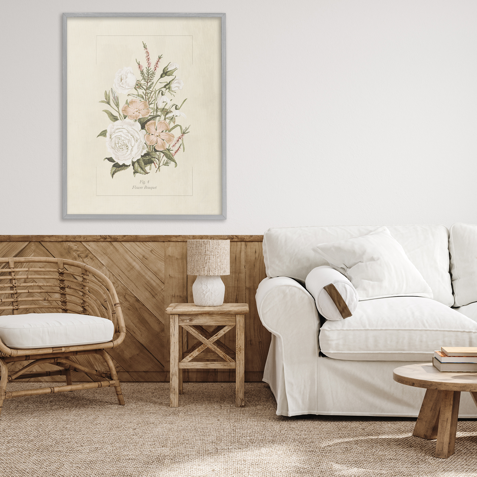 Stupell Industries Neutral & Soft Bouquet Study Gray Framed Giclee Art, design by Dan Meneely