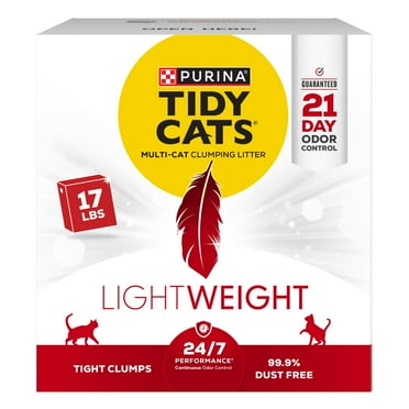 Purina Tidy Cats Lightweight Clumping Cat Litter, Odor Control 24/7 Performance, 17 lb. Box