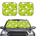thumbnail image 2 of Daiia Green Apple 2PCS Car Windshield Sun Shade, Foldable Sun Shield for Car Front Window, Auto Sun Blocker Visor Protector Universal for Truck SUV Pickup-Large, 2 of 7