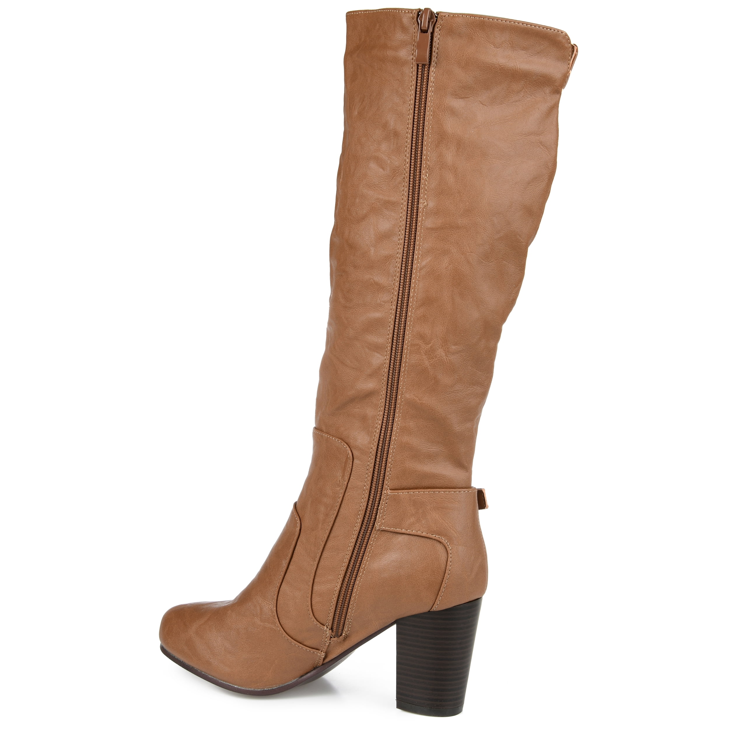 Journee Womens Carver Wide Calf Stacked Heel Knee High Boots