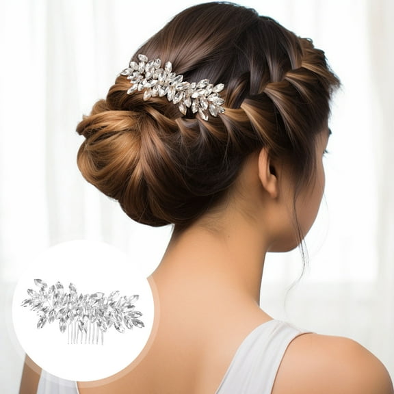 LOLIPPYY Silver Crystal Bridal Hair Comb for Wedding Hair Accessories Elegant Rhinestone Side Comb