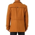 thumbnail image 3 of INSPIRE CHIC Mid-Length Overcoat for Men's Zipper Single Breasted Winter Coat Business Scarf Collar Coat S Caramel Brown, 3 of 6