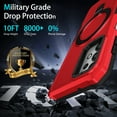 thumbnail image 5 of Mantto Case for Samsung Galaxy A32 5G with Ring Kickstand Dual Layer Military Grade Drop Impact Shockproof Armor Adjustable Bracket Rugged Protective Phone Case for Women Men,Red, 5 of 9