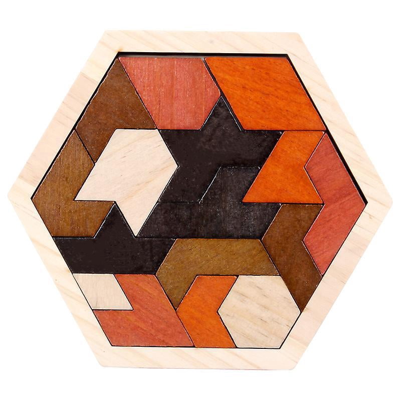 Rompecabezas hexagonal de madera para chico y adulto, bloques de diseño ...