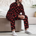 thumbnail image 7 of Daiia Red Beautiful Lips for Men's Long-Sleeved Pajama Set – Soft & Comfortable Sleepwear Button-Up Pajamas Cozy Lounge Wear-XX-Large, 7 of 7