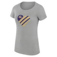 thumbnail image 2 of Women's G-III 4Her by Carl Banks Heather Gray Los Angeles Lakers Super-Slim Fit Lightweight Heart T-Shirt, 2 of 3