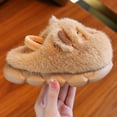 thumbnail image 6 of WhouRiu Boy Girl Cozy Slippers Winter Lined Warm Soft Sole Shoes Kids Cartoon Thermal Indoor Scuff Slippers Brown Toddler7, 6 of 8