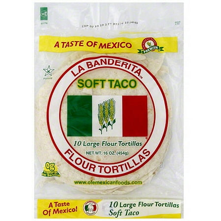 La Banderita Large Soft Taco Flour Tortillas, 16 oz (Pack
