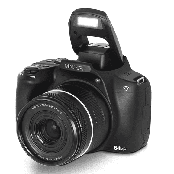Minolta 64 Mega Pixels Auto Focus Digital Camera with 10x Optical Zoom, 4K Ultra HD Video and Macro Shooting, Black