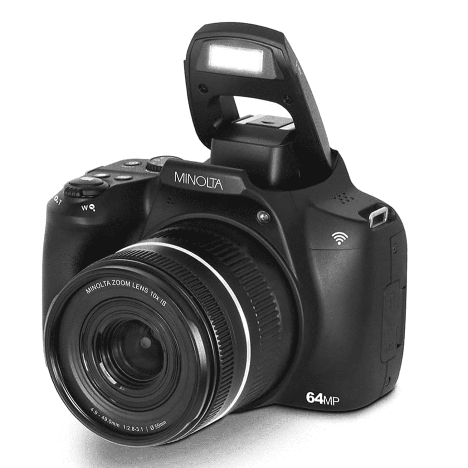 Minolta 64 Mega Pixels Auto Focus Digital Camera with 10x Optical Zoom, 4K Ultra HD Video and Macro Shooting, Black