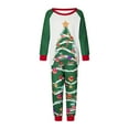 thumbnail image 2 of Inevnen Christmas Family Pajamas Matching Set, Tree Print Long Sleeve Tops with Pants Sleepwear, 2 of 7