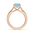 thumbnail image 2 of Angara Natural 2.2 Ct. Aquamarine Solitaire Ring in 14K Rose Gold for Women (Ring Size: 7), 2 of 10
