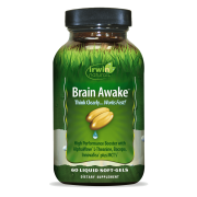 Irwin Naturals Brain Awake – Enhanced Mental Performance, Focus, Clarity & Concentration – 60 Liquid Soft-Gels