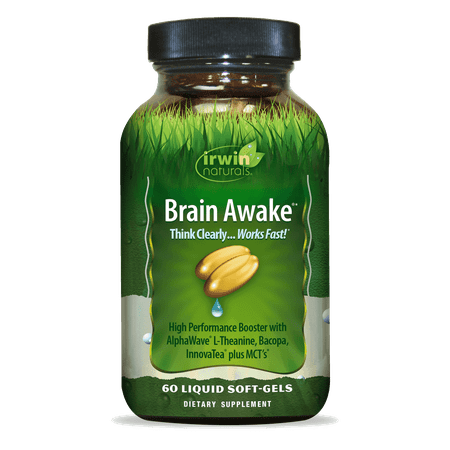 Irwin Naturals Brain Awake – Enhanced Mental Performance, Focus, Clarity & Concentration – 60 Liquid Soft-Gels
