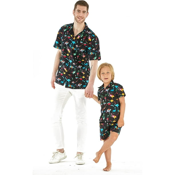 Matching Father Son Hawaiian Luau Outfit Men Shirt Boy Shirt