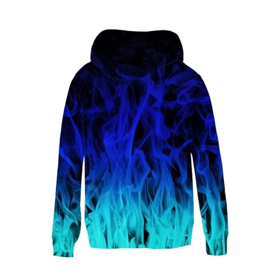 Byoo Blue Flame Print Hoodie for Toddler Boy Full Sleeved Hooded Soft Sport Hoody Sweatshirt Cozy Casual Kids Pullover Top