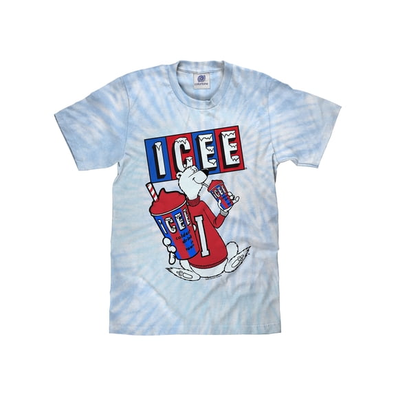 Tee Luv Retro ICEE Polar Bear Logo Tie Dye T-Shirt (Men's) (L)
