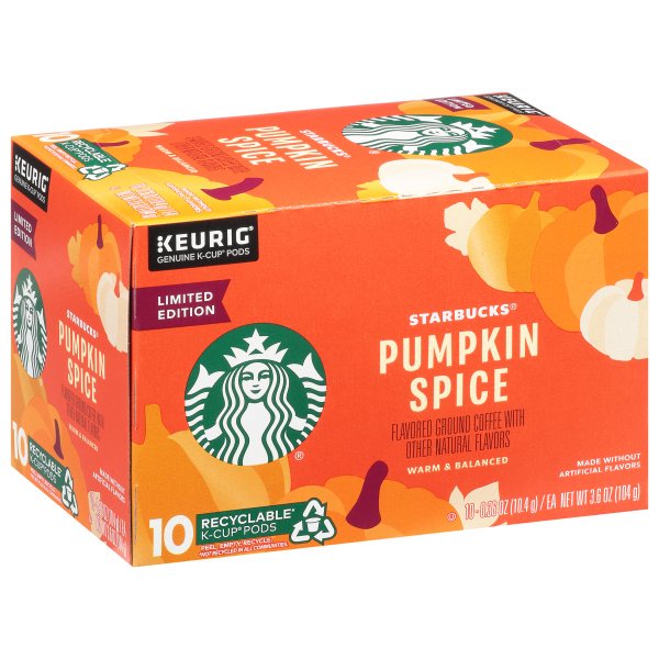 Starbucks K Cup Coffee Pods — Light Roast Coffee — Pumpkin Spice — Fall