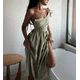 thumbnail image 3 of Bornladies-Vestido largo de primavera y verano para mujer, traje holgado de estilo playero, Vintage, liso, con tirantes, Sexy, con cuello en V, para fiesta, 3 of 5