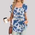 thumbnail image 3 of T-Shirts pour Femmes Coupe Ample Mode Imprimée Décontractée Col en V Manches Courtes T-Shirt Blouse Hauts T-Shirts à Manches Longues pour Femmes Blouses à Manches Courtes pour Femmes, 3 of 5