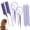 Purple eight-piece set, variant on 8Pcs Topsy Tail Hair Tool with Rats Tail Comb, French Braiding Tool Ring, Hair Looping Tools for Buns, Updos, Ponytails, Fast Styling Accessories
