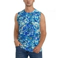 thumbnail image 2 of Fotbe Men's Vibrant Blue Floral Print Men's Sleeveless Muscle Tank Tops Casual T-Shirts for Gym Workout Beach-XX-Large, 2 of 8