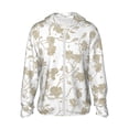 thumbnail image 2 of Uemuo Vintage Stylized White Color Pattern Women's Full Zip UPF 50+ Sun Protection Hoodie Jacket Long Sleeve Sun Shirt Hiking Outdoor Performance with Pockets-Medium, 2 of 9
