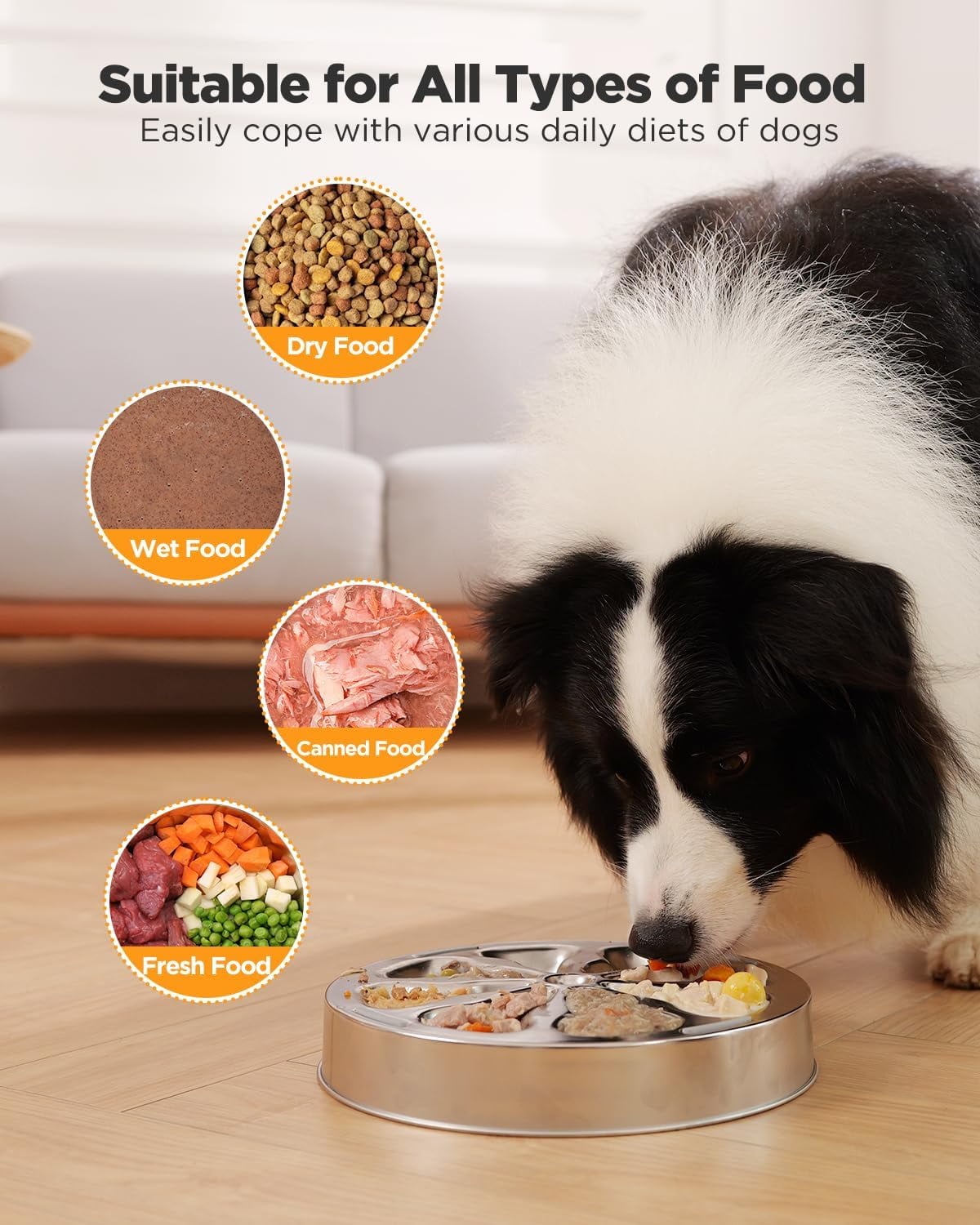 2-Pack Slow Feeder Dog Bowls – Stainless Steel Metal Bowls with Double-Sided Design, 5 Cups Large Capacity for Dry, Wet, Raw Food, Slow Feeding for All Dog Sizes, Easy to Clean, Non-Slip