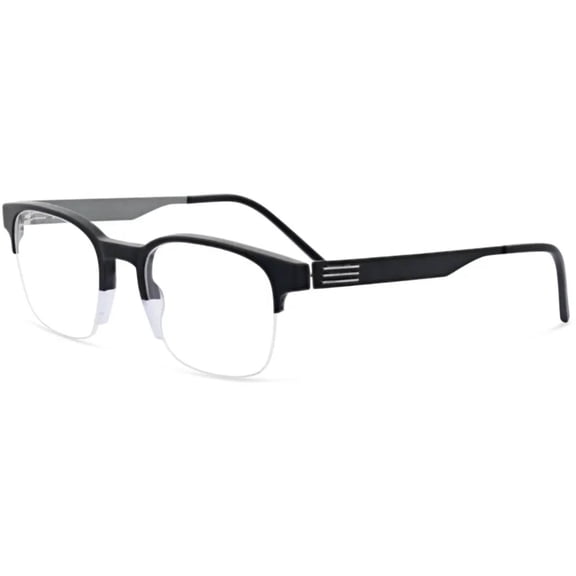 Morel 30286L NG01 Men's Black Acetate Half Rim Frame Eyeglasses