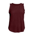 thumbnail image 3 of Hngshg Camisoles Grande Taille pour Femmes à Volants Sans Manches Amples Décontractées Col Rond T-Shirts Classiques Été Vacances Sortie Tee, 3 of 6
