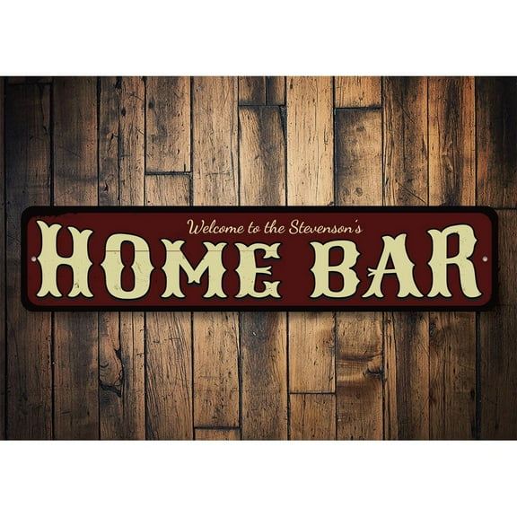 Western Home Bar Novelty Decor, Metal Wall Sign - 4x18 Inches
