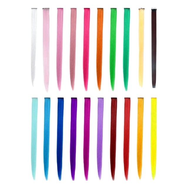 extensiones de cabello de colores 20 Piezas Extensiones de Cabello Cabello Falso Postizos Y Rectos Clip para Magideal extensiones de cabello de colores